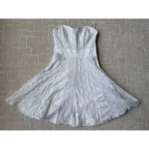 VTG Guess Fit Flare Mini Dress Lace Strapless Fairycore